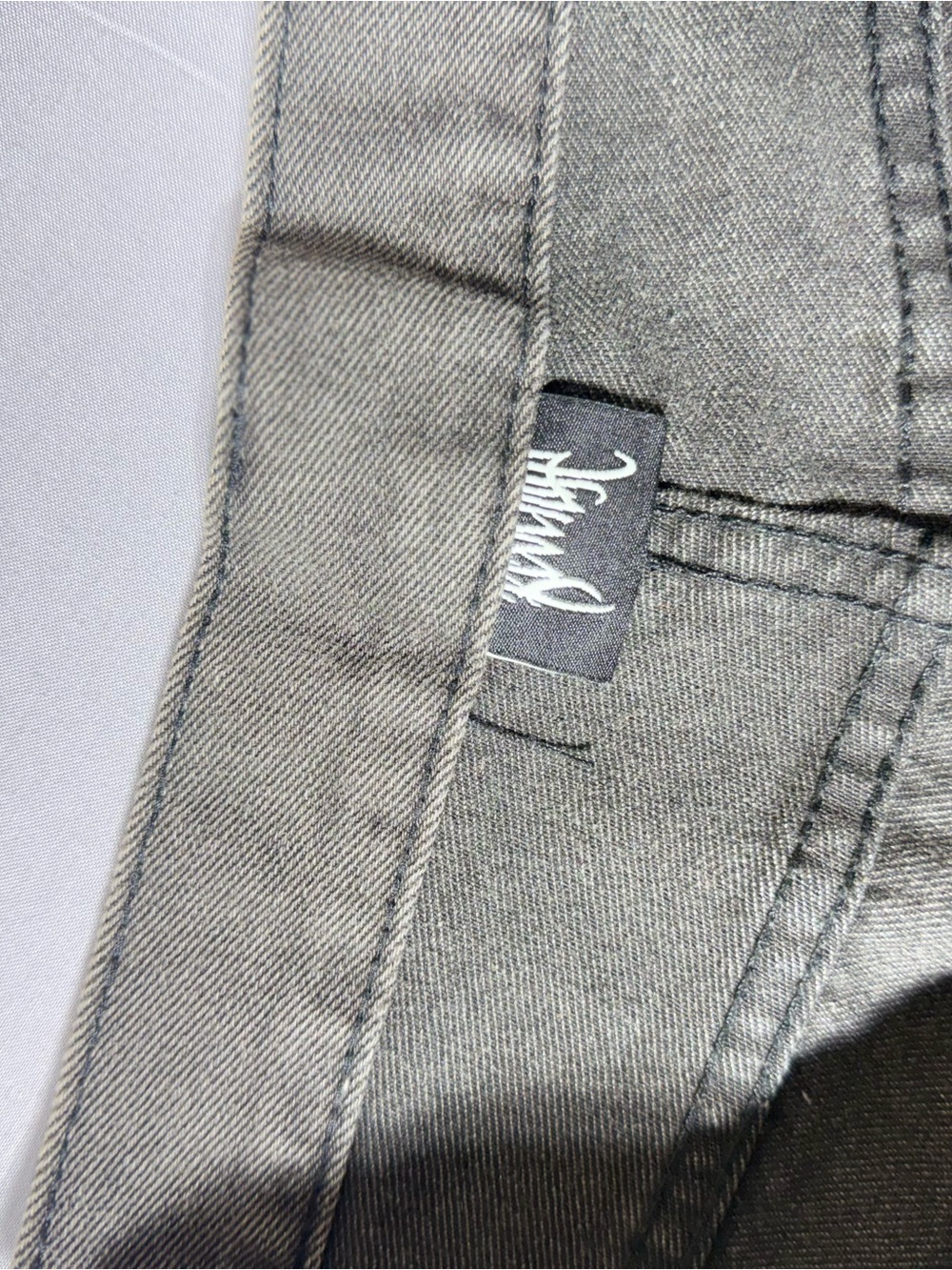 Revenge Clothing Gray Slim Straight Jeans with Mint Embroidered Logo - Picture 7 of 9